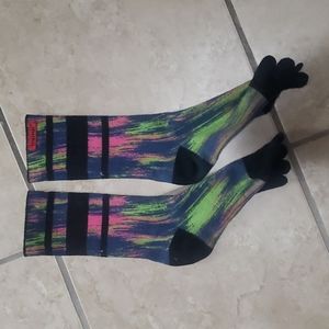 Injinji Multicolored Crew Sock-Size Large